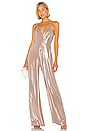 view 1 of 3 Metallic Chiffon Tie Back Jumpsuit in Pink Sand