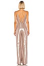 view 3 of 3 Metallic Chiffon Tie Back Jumpsuit in Pink Sand