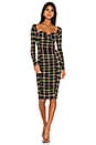 view 1 of 3 x REVOLVE Ruched Midi Dress in Black Windowpane Mesh