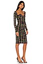 view 2 of 3 x REVOLVE Ruched Midi Dress in Black Windowpane Mesh