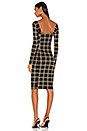 view 3 of 3 x REVOLVE Ruched Midi Dress in Black Windowpane Mesh