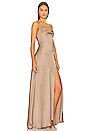 view 2 of 3 Finley Satin Gown in Nutmeg