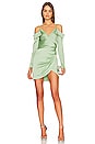 view 1 of 3 Edna Off Shoulder Wrap Mini Dress in Celery
