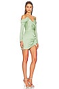 view 2 of 3 Edna Off Shoulder Wrap Mini Dress in Celery