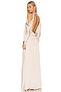 view 1 of 5 Caitlyn Draped Off Shoulder Gown in Champagne