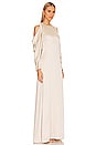 view 3 of 5 Caitlyn Draped Off Shoulder Gown in Champagne