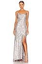 view 1 of 4 Finley Hammered Sequins Gown in Silver
