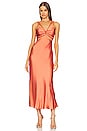 view 1 of 3 Josette Cut Out Draped Midi Dress in Coral