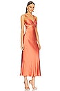view 2 of 3 Josette Cut Out Draped Midi Dress in Coral