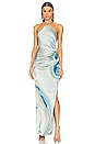 view 1 of 4 Hansel Marble Printed Gown in Laguna Marble Print