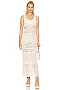 view 1 of 3 Cory Hand Crochet Multi Stitch Cut Out Maxi Dress in Ivory