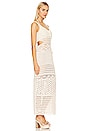 view 2 of 3 Cory Hand Crochet Multi Stitch Cut Out Maxi Dress in Ivory