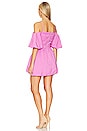 view 3 of 3 Sanam Puff Sleeve Bubble Mini Dress in Opera Pink