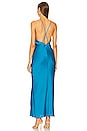 view 3 of 4 Giana Draped Gown in Phthalo Blue