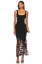 view 1 of 3 VESTIDO CON FLECOS SIGNA in Black