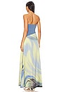 view 5 of 5 Kory Bustier Gown in Marina Blue Print