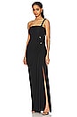 view 3 of 4 Sone Twisted One Shoulder Gown in Black
