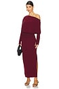 view 1 of 4 Janese Off Shoulder Midi Dress in Oxblood