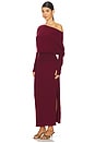 view 3 of 4 Janese Off Shoulder Midi Dress in Oxblood