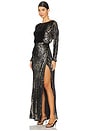 view 2 of 4 Angelique Longsleeve Gown in Black Metallic