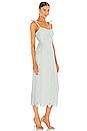 view 2 of 3 Bonnie Silk Lace Plisse Strapless Bustier Midi Dress in Tide