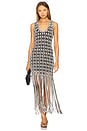 view 1 of 5 Sonia Tank Dress in White & Black Multi in Sand Multi