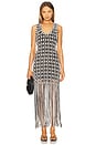 view 4 of 5 Sonia Tank Dress in White & Black Multi in Sand Multi