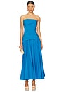 view 1 of 4 Arie Strapless Bustier Midi Dress in Oasis Blue