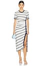 view 1 of 4 Shanna Short Sleeve Midi Dress in White Multi Stripe