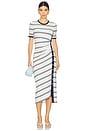 view 2 of 4 Shanna Short Sleeve Midi Dress in White Multi Stripe