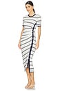 view 3 of 4 Shanna Short Sleeve Midi Dress in White Multi Stripe