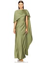 view 1 of 5 Izel Cape Gown in Olive