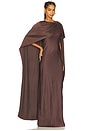 view 2 of 5 Izel Cape Gown in Chocolate