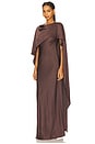 view 3 of 5 Izel Cape Gown in Chocolate