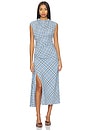 view 1 of 4 Burke Draped Midi Dress in Horizon Plaid
