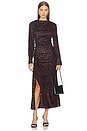 view 1 of 4 Ashby Draped Midi Dress in Oxblood Multi