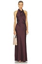 view 1 of 3 Reannon Draped Gown in Mahogany