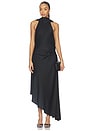 view 1 of 3 ROBE MIDI EN SATIN MONICA in Black