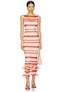 view 1 of 3 Daniella Plisse Midi Dress in Blossom Stripe