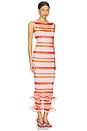 view 2 of 3 Daniella Plisse Midi Dress in Blossom Stripe