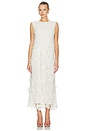 view 1 of 4 ROBE MIDI EN DENTELLE DAHLIA in White