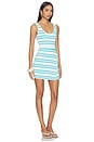 view 2 of 3 VESTIDO MARSTON STRIPED COTTON MINI in Surf Pool Stripe