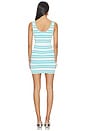 view 3 of 3 VESTIDO MARSTON STRIPED COTTON MINI in Surf Pool Stripe