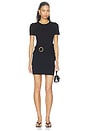 view 1 of 3 Leni Short Sleeve Draped Mini Dress in Black
