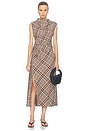 view 1 of 4 Burke Sleeveless Draped Midi Dress in Otter Plaid