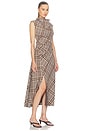 view 2 of 4 Burke Sleeveless Draped Midi Dress in Otter Plaid