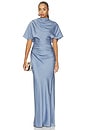 view 1 of 3 Annibelis Short Sleeve Gown in Dusty Blue