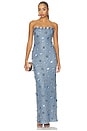 view 1 of 4 Serafina Gown in Dusty Blue