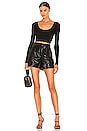 view 4 of 4 Mari Vegan Leather Tie Waist Short in Black