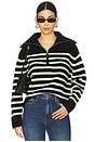 view 1 of 4 Landry Sweater in Black Ivory Stripe
